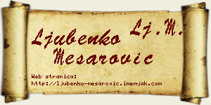 Ljubenko Mesarović vizit kartica